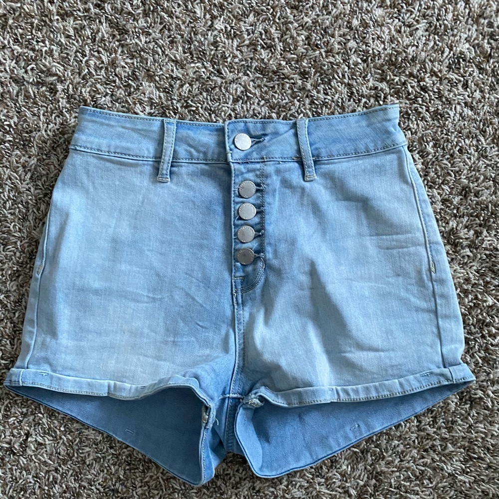 High Rise stretchy jean shorts
